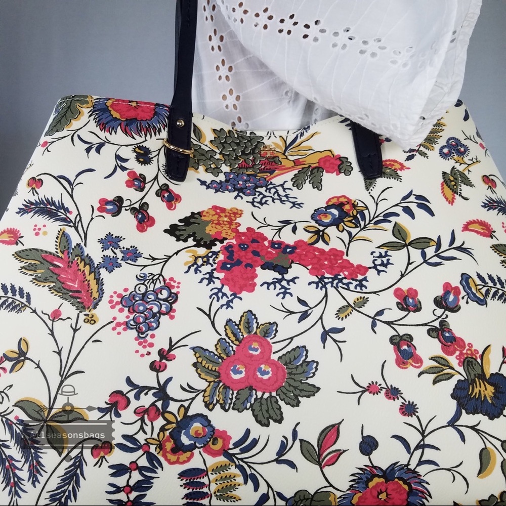Tory Burch Kerrington floral ivory Gabriella Tote - Picture 4 of 8